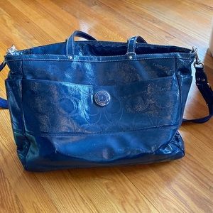 Blue Coach Diaper Bag Tote